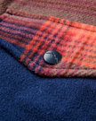 The Passenger Womens East Polar Fleece Shirt in Rich Navy & Red Ochre Check