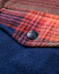 The Passenger Womens East Polar Fleece Shirt in Rich Navy & Red Ochre Check