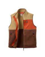 The Passenger Womens Home Full Zip Sherpa Gilet in Biscuit & Chestnut