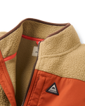 The Passenger Womens Home Full Zip Sherpa Gilet in Biscuit & Chestnut