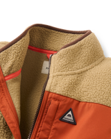 The Passenger Womens Home Full Zip Sherpa Gilet in Biscuit & Chestnut
