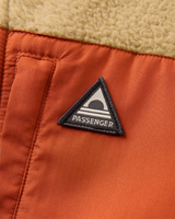 The Passenger Womens Home Full Zip Sherpa Gilet in Biscuit & Chestnut