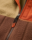 The Passenger Womens Home Full Zip Sherpa Gilet in Biscuit & Chestnut