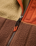 The Passenger Womens Home Full Zip Sherpa Gilet in Biscuit & Chestnut