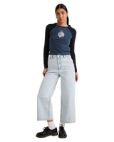 The RVCA Womens Fresh Prince Denim Jeans in Ash Blue