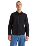 The RVCA Mens Base Linen Shirt in Black