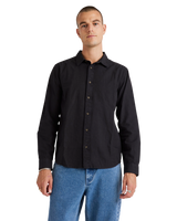 The RVCA Mens Base Linen Shirt in Black