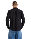 The RVCA Mens Base Linen Shirt in Black