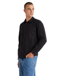 The RVCA Mens Base Linen Shirt in Black