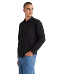 The RVCA Mens Base Linen Shirt in Black