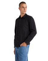 The RVCA Mens Base Linen Shirt in Black