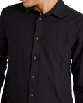 The RVCA Mens Base Linen Shirt in Black
