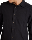 The RVCA Mens Base Linen Shirt in Black