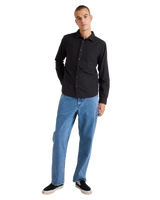 The RVCA Mens Base Linen Shirt in Black