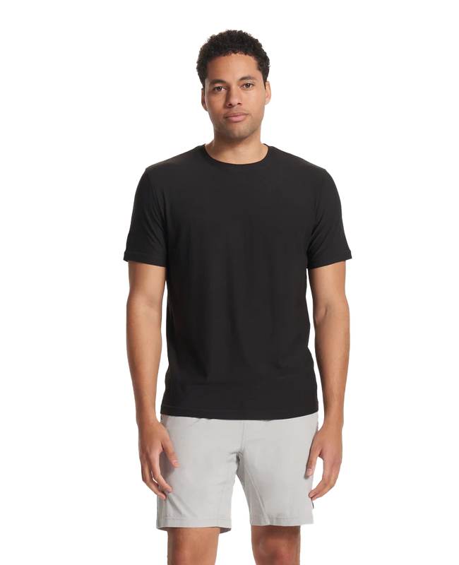 The Vuori Mens Strato Tech T-Shirt in Black