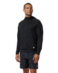 The Vuori Mens Ponto Performance 1/2 Zip Hoodie in Black Heather