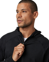 The Vuori Mens Ponto Performance 1/2 Zip Hoodie in Black Heather