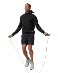 The Vuori Mens Ponto Performance 1/2 Zip Hoodie in Black Heather