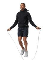 The Vuori Mens Ponto Performance 1/2 Zip Hoodie in Black Heather