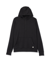 The Vuori Mens Ponto Performance 1/2 Zip Hoodie in Black Heather