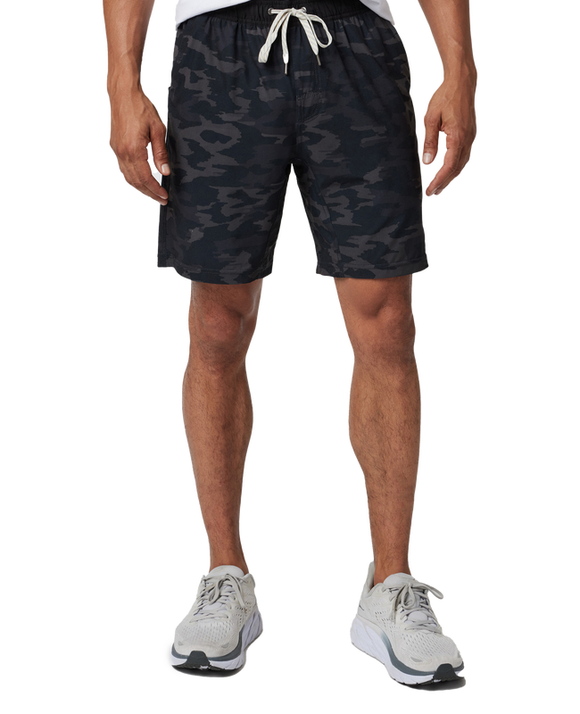 The Vuori Mens Kore Shorts in Black Watercolour & Camo