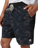 The Vuori Mens Kore Shorts in Black Watercolour & Camo