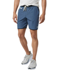 Banks Volley Shorts in Azure Linen Texture