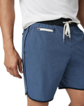 Banks Volley Shorts in Azure Linen Texture
