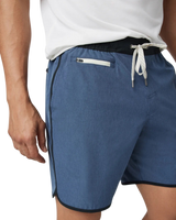 Banks Volley Shorts in Azure Linen Texture