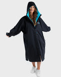 The Dryrobe Advance Long Sleeved in Black & Blue
