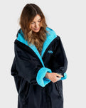 The Dryrobe Advance Long Sleeved in Black & Blue