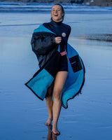 The Dryrobe Advance Long Sleeved in Black & Blue