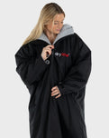 The Dryrobe Advance Long Sleeved in Black & Grey