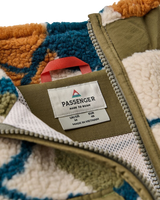 Valiant Deep-Pile Sherpa Fleece Jacket in Abstract Trails Pebble Grey