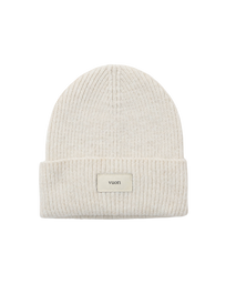 Label Beanie in Bone Heather