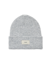 Label Beanie in Pale Grey Heather