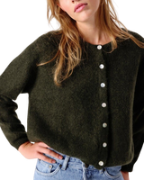 Vitow Cardigan in Seaweed Black Melange