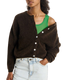The American Vintage Womens Vitow Cardigan in Melange Coffee