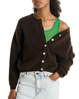The American Vintage Womens Vitow Cardigan in Melange Coffee