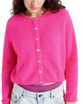 The American Vintage Womens Vitow Cardigan in Neon Pink Melange
