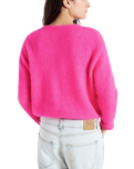 The American Vintage Womens Vitow Cardigan in Neon Pink Melange