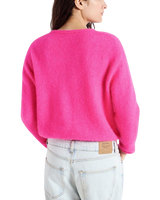 The American Vintage Womens Vitow Cardigan in Neon Pink Melange