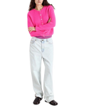 The American Vintage Womens Vitow Cardigan in Neon Pink Melange