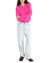 The American Vintage Womens Vitow Cardigan in Neon Pink Melange
