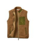 The Passenger Mens Trekker Deep Pile Sherpa Gilet in Caramel