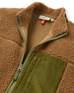 The Passenger Mens Trekker Deep Pile Sherpa Gilet in Caramel