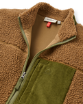 The Passenger Mens Trekker Deep Pile Sherpa Gilet in Caramel