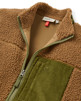 The Passenger Mens Trekker Deep Pile Sherpa Gilet in Caramel