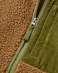 The Passenger Mens Trekker Deep Pile Sherpa Gilet in Caramel