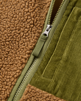The Passenger Mens Trekker Deep Pile Sherpa Gilet in Caramel